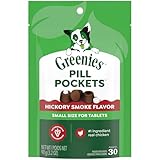 Greenies Pill Pockets for Dogs Small Size, Tablet Pill Treats for Dogs, Hickory Smoke Flavor, 3.2 oz. Pouch