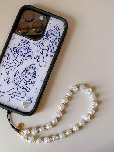 Drawwind Phone Charm Strap Cute Wrist Straps Cell Phone Charm String Y2K Aesthetic Lanyard Wristlet Chain for Case Camera AirPods Bags Keychains (Classic Pearl) - 3