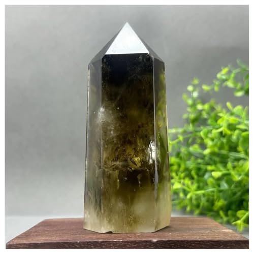 Cuarzo transparente amarillo decoracion hogar columna piedra cuarzo natural 366g 2