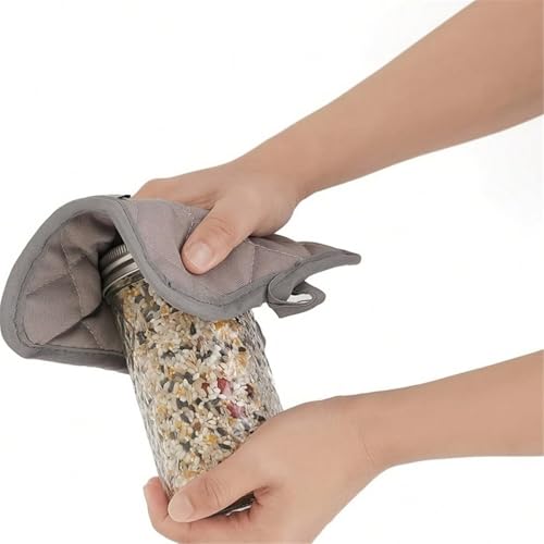 Ofenhandschuhe und Topflappen, 4-teiliges Set, hohe Hitzebeständigkeit, 500 Grad, extra dick, lang, Küchen-Baumwoll-Ofenhandschuh zum Kochen (30,5 cm, grün)