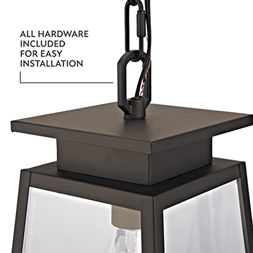 Addington Park 31798 Citadel Collection 1-Light Transitional Outdoor Pendant, Clear Glass, Dark Bronze #TOP2
