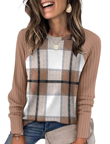 Image of SAMPEEL Sweatshirt for Women Long Sleeve Shirts Crewneck Sweaters Fall Fashion Outfits 2025 Trendy Tunic Tops Plus Size