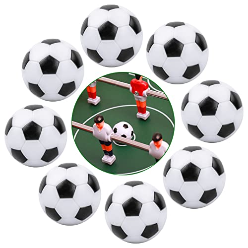 Lot de 8 Balles de Baby Foot 32 mm, Mini Balles de Rechange de Baby-Foot, Balles Babyfoot de Table, pour Enfants et Adultes Fournitures de Jeu de Foot Ball (Noir et Blanc)