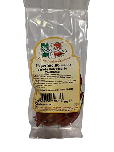 Gia. Mon. Peperoncino secco variata Diavolicchio Calabrese (30g) - getrocknete Chilischoten aus Italien - ganze Chilis
