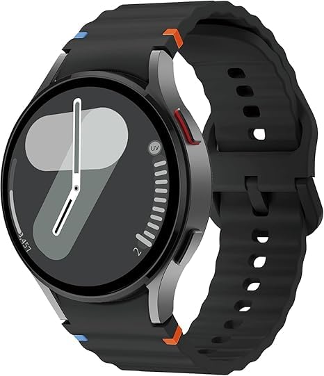 Image of Sport Band Compatible with Samsung Galaxy Watch 7 Band 40mm 44mm (2024), No Gap Soft Silicone Waterproof Strap with Decorative Woven Line for Galaxy Watch 6 5 4 40mm 44mm (Watch Not Included)