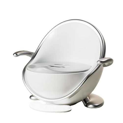 おまる補助便座&踏み台付き 幼児のトイトレが楽しくなる おまる 男の子 女の子 1歳?3歳対象 お尻を挟まずヒヤッとしない 安心安全設計 お手入れ簡単 おしゃれな育児グッズ (シルバー+ センサーナイトライト)