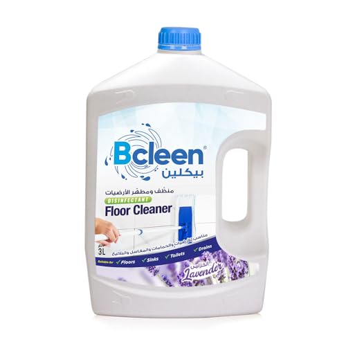 Bcleen بيكلين Disinfectant Floor Cleaner Lavender 3L | For Floor Sink Toilet & Drains | Kills Germs | Multi-Surface Cleaning Solution