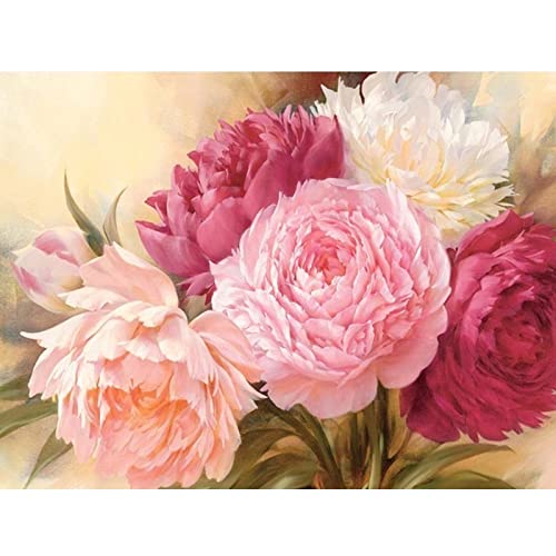 Peinture au Diamant Pivoine 70x120cm pour Sublimer la Décoration de Votre Salon Moderne