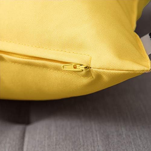 MIULEE Pack of 4 Outdoor Pillow Cushion Covers Yellow 16x16 Inch - 2