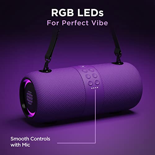Image of Boat Stone 1200 14W Bluetooth Speaker with Upto 9 Hours Battery, RGB LEDs, IPX7 and TWS Feature((Techno Purple)