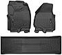 Husky Liners Weatherbeater Series | Front & 2nd Seat Floor Liners (Footwell Coverage) - Black | 99711 | Fits 2012-2016 Ford F-250/F-350 Crew Cab w/ DS Foot Rest & w/o Manual Transfer Case Shifter 3 Pcs