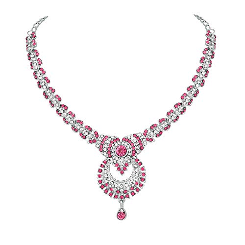 Image of Atasi International Delightful Rhodium Silver Plated Alloy Choker Necklace Set For Women
