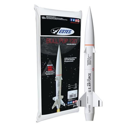 Estes 7000 Bull Pup 12D Rocket-Building Kit, Advanced Flying-Rocket-Model Kit for Ages 10+