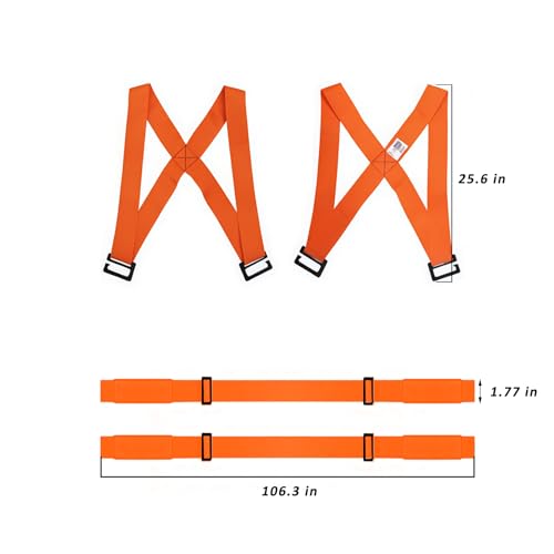 Image of QISHENG Moving Straps - 2-Person Shoulder Lifting & Moving System Heavy Duty Lifting Straps for Furniture Appliances Mattresses & Heavy Objects Up to 600lbs Orange Sling (Orange)