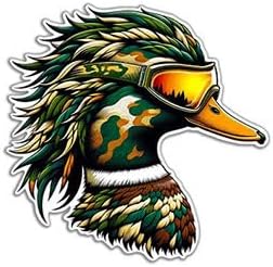 Camo Mullet Duck Stickers 2 Pack - 4 Inch, Funny Adult Blue Collar Stickers, Waterproof UV & Scratch Resistant Vinyl, Duck Hunting, Mfd USA image 3