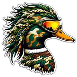 Camo Mullet Duck Sticker 4 Inch