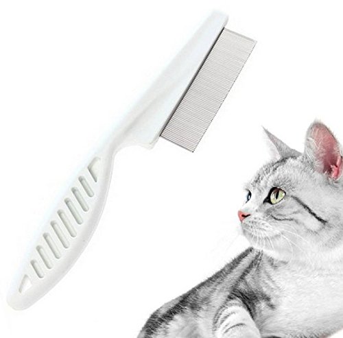 TopTops Stainless Pin Pet Dog Hair Flea Comb Pin Cat Shedding Grooming Brush Clean Tool(1pcs,white)