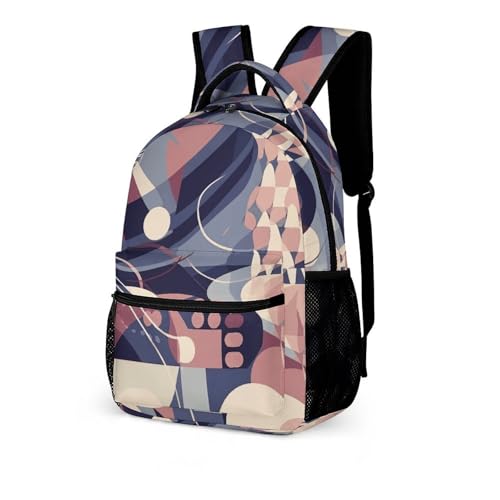 Abstract Geometric Lines Backpack for Travel, Ultra Durable Small Bookbag Lightweight Daypack for Women Men4