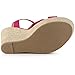 Allegra K Women's Platform Slingback Espadrille Hot Pink Wedge Heel Sandals 7.5 M US