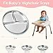 Bella’s Friends Stainless Steel Baby Plates with Suction 3 Pack, 8” Divided Toddler Plates with Removable Silicone Sleeves for Mess-Free Feeding, Non-Toxic, Non-Slip, Dishwasher Safe, beige,gray,green