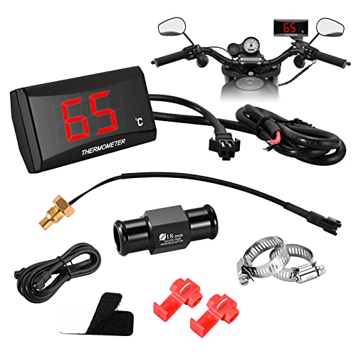 Motorcycle Digital Thermometer Instruments Water Temperature Digi...