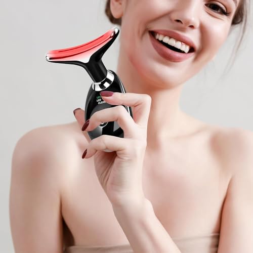 Image of Facial Massager Red-Light-Therapy-for-Face and Neck, Face ๐ฒ culpting Wand with 7 Color (Bright Black)