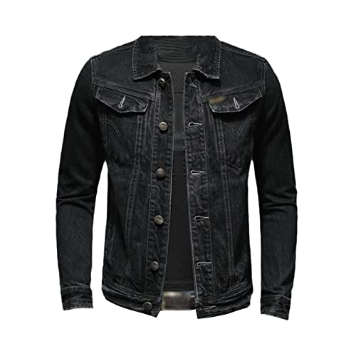 Veste en jean homme brodé Armée EN8 Kelsiop veste robuste taille 4XL