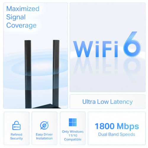 TP-Link WiFi 6 USB Adapter for Desktop PC - (Archer TX20U Plus) (Used - Like New) - image 2