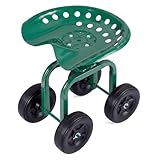 Goplus Garden Cart with Wheels, Utility Stool Cart...