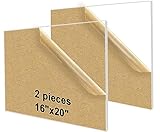 2 Pack 16 x 20 Inch Clear Acrylic Sheets