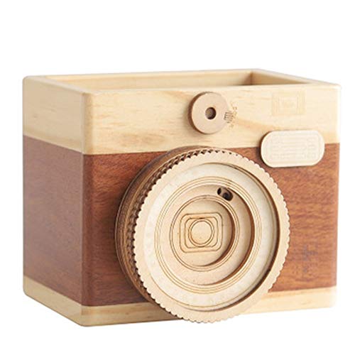 pencil holder Vintage Camera Shape Wooden Pencil Holders for Desk Accessories Pencil Organizer Pen Holder