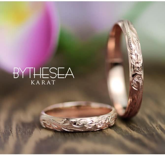 Amazon | BYTHESEA ハワイアンジュエリー ペアリング 刻印無料 K14