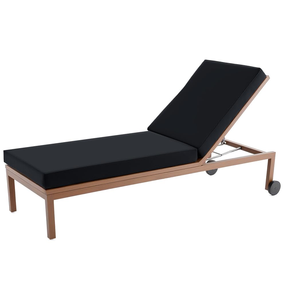 Cojín impermeable para tumbona de jardín negro para tardes de piscina