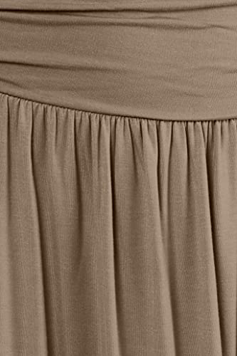 Image of Simlu Skirts for Women Regular and Plus Size Skirt with Pockets Below The Knee Length Ruched Flowy Midi Skirt