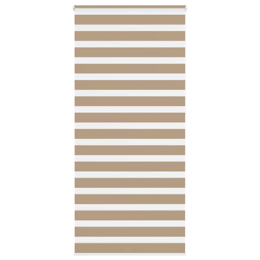 Store zèbre Marron Sable en Polyester 95,9 cm Largeur Tissu, Hauteur 230 cm avec connecteur à chaîne, Montage sans perçage ou vis, idéal pour fenêtre Baie vitrée