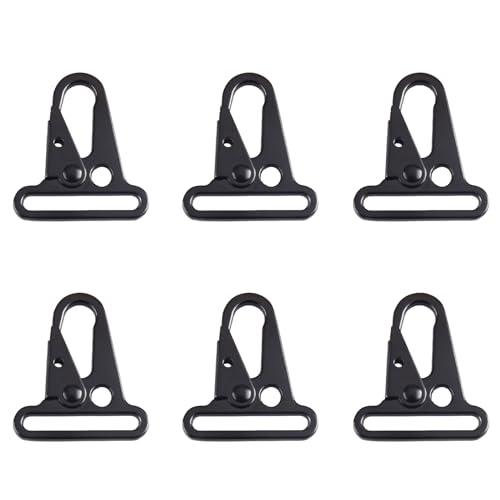 6 Pack Metal Rifle Sling Clips HK Style Sling Snap Hook Enlarged Mouth Clips Tactical Gear for Keyring Hang, Buckle and Paracord - 1