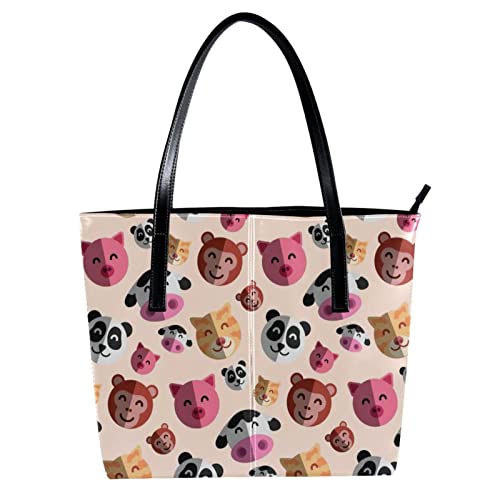 Sac à bandoulière léger et multicolore avec motif animaux pour femme