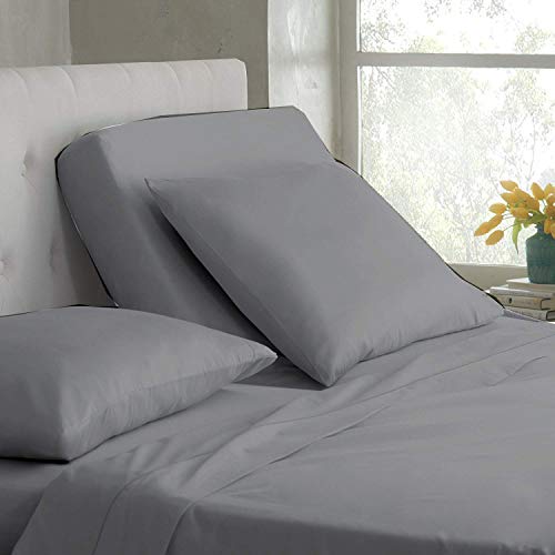 Sheets For Sleep Number Bed Split King,Split Top King Sheets For Sleep Number Bed,100% Egyptian Cotton,Light Grey Solid,34 Split-King,400 Tc,16 Inch Deep,Split King Sheets For Sleep Number Beds #TOP3