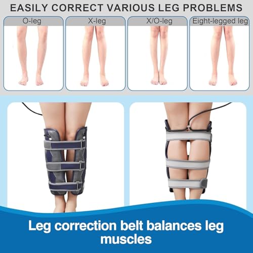 Image of Bow Legs Corrector - Adjustable Leg Posture Belt - O /x Air Pressure Leg Straightener with Manual Pump, Brace Posture Repair for Children & Adults, Bow Legs Correction Belt with Knee Pads