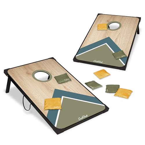 Image of EastPoint 2' x 3' MDF Cornhole Board Set - 2 Boards & 8 Bean Bags - Bean Bag Toss with Storage & Carry Handles - Durable MDF for Outdoor Family Games - Tailgate Games & Beach Play
