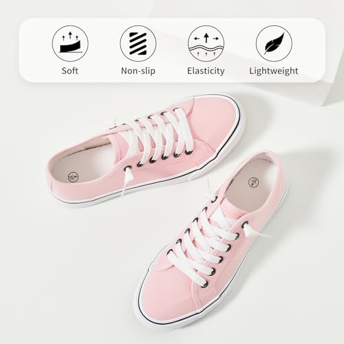 Image of Women Canvas Sneaker Slip On Non Slip Casual Shoes Lace Up Canvas Low Top White Shoes Loafers for Women Fashion Black Sneaker
