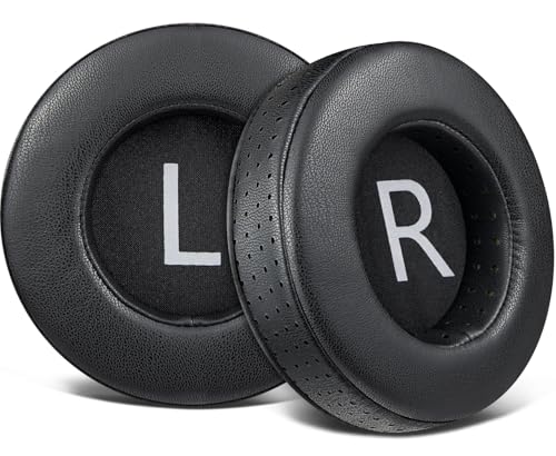SOULWIT Earpads for Audio Technica ATH-AD2000X/AD2000/A2000X/AD1000X/AD1000/A1000X/AD900X/AD900/A900X/A900/AD700X/AD700/A700X/A700/AD500X/AD500/A500X/A500, Soft Protein Leather Ear Pads Cushion-Black
