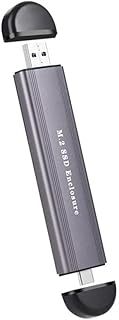 Hudefy M.2 NVMe/SATA Dual Protocol SSD Enclosure Adapter Aluminum 10 Gbps USB C 3.1 Gen 2 to NVMe SSD External Enclosure-Gray