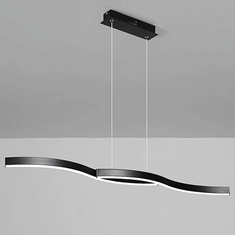 Suspension LED 3 couleurs en forme de vagues en métal de fer pour salon moderne