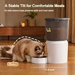 Automatic Cat Feeders, 4L Timed Cat Dry Food Dispenser Auto Pet Feeder Portion Control up to 9 Meals/Day for Cats and Small Dogs Dual Power Supply, with Stainless Bowl Fresh Food, Easy Clean - Image 3