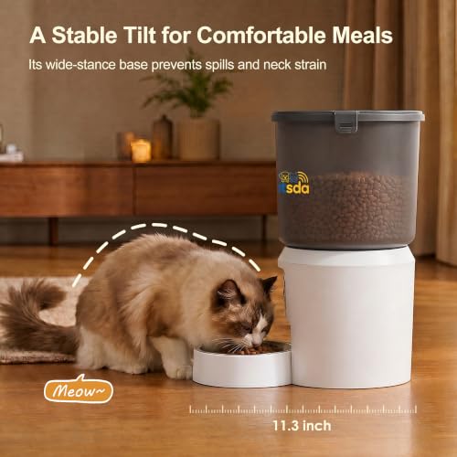 Automatic Cat Feeders, 4L Timed Cat Dry Food Dispenser Auto Pet Feeder Portion Control up to 9 Meals/Day for Cats and Small Dogs Dual Power Supply, with Stainless Bowl Fresh Food, Easy Clean by PETSDA - Used condition - Image 3