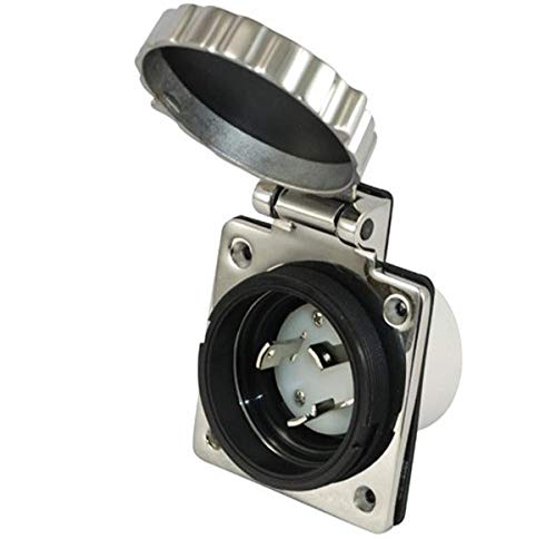 Conntek 30A 125V Locking Marine Boat Detachable Stainless Steel Power Inlet