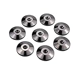 8Pcs Speaker Spikes Pads Floor Protector 5x25mm 24K Nickel Plated Isolation Stand Foot Cone Base for Audio Turntable Speaker CD AMP (8 Black Mats)