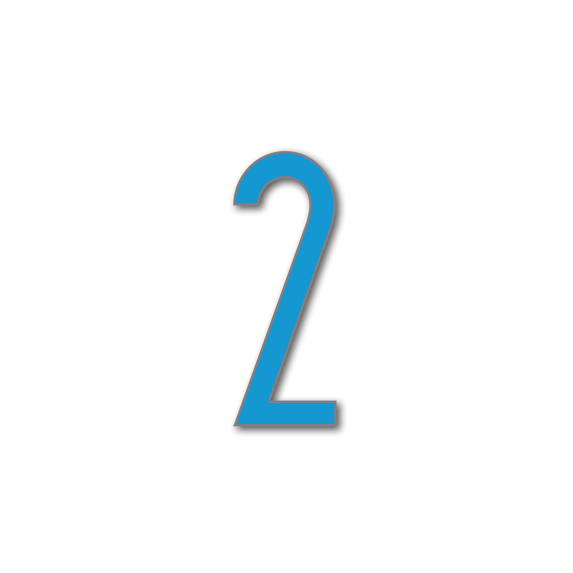 House Number 2 AVENIDA Door Numbers in 3 Sizes (15, 20, 25cm / 5.9, 7.8, 9.8in) Modern Floating Visible House Number Acrylic incl. Fixings, Colour:Light Blue, Size:25cm / 9.8'' / 250mm — image 1