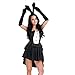 Lovelegis Costume da Coniglietta Sexy Maga Illusionista Giochi Prestigio - Carnevale - Halloween - Cosplay - Accessori - Donna Ragazza - Travestimento - Colore Nero e Bianco - Taglia S